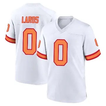 ＃0 Men's Aidan Laros White Game Tampa Bay Buccaneers '76 Jersey