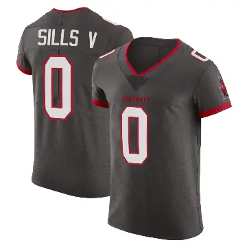 ＃0 Men's David Sills V Elite Tampa Bay Buccaneers Pewter Alternate Vapor Jersey