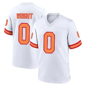 ＃0 Men's Javin Wright White Game Tampa Bay Buccaneers '76 Jersey