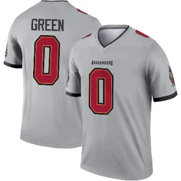 ＃0 Men's Josiah Green Gray Legend Tampa Bay Buccaneers Inverted Jersey