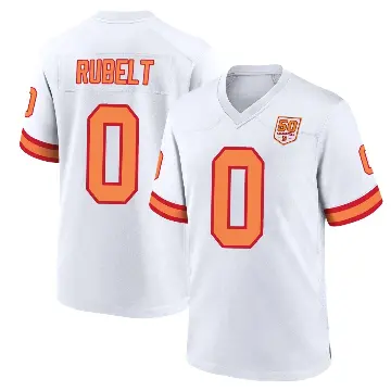 ＃0 Men's Paul Rubelt White Game Tampa Bay Buccaneers '76 50th Season Jersey