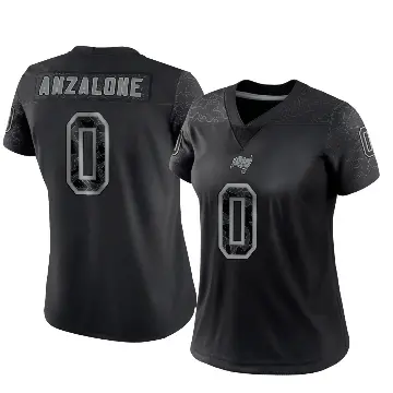 ＃0 Women's Alex Anzalone Black Limited Tampa Bay Buccaneers Reflective Jersey