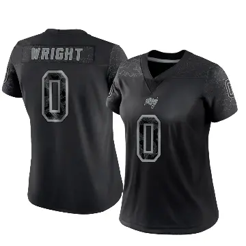 ＃0 Women's Javin Wright Black Limited Tampa Bay Buccaneers Reflective Jersey