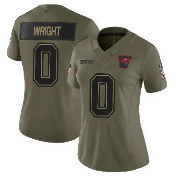 ＃0 Women's Javin Wright Olive Limited Tampa Bay Buccaneers 2025 Salute to Service Jersey
