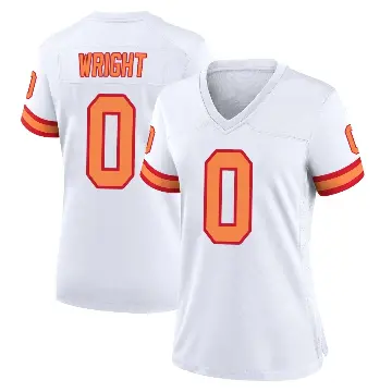 ＃0 Women's Javin Wright White Game Tampa Bay Buccaneers '76 Jersey