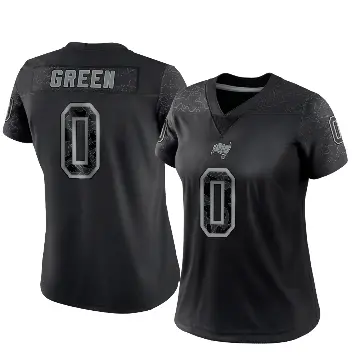 ＃0 Women's Josiah Green Black Limited Tampa Bay Buccaneers Reflective Jersey