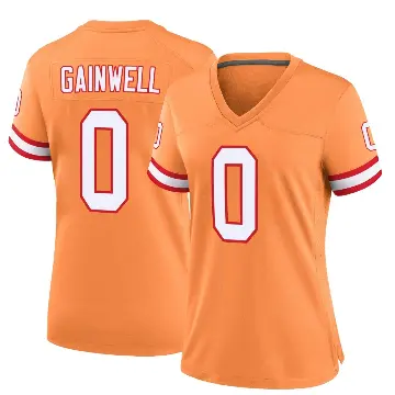 ＃0 Women's Kenneth Gainwell Orange Game Tampa Bay Buccaneers Throwback Jersey