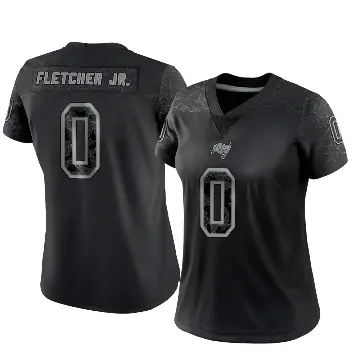 ＃0 Women's Kenny Fletcher Jr. Black Limited Tampa Bay Buccaneers Reflective Jersey