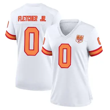 ＃0 Women's Kenny Fletcher Jr. White Game Tampa Bay Buccaneers '76 50th Season Jersey