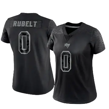 ＃0 Women's Paul Rubelt Black Limited Tampa Bay Buccaneers Reflective Jersey