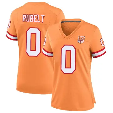 ＃0 Women's Paul Rubelt Cream Game Tampa Bay Buccaneers sicle 50th Season Jersey