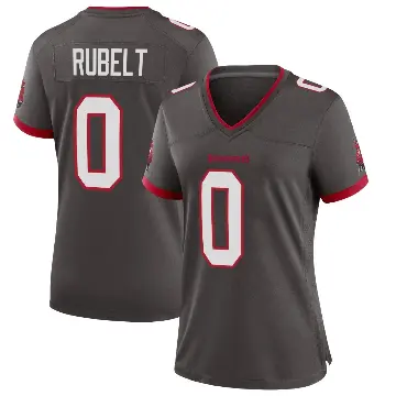 ＃0 Women's Paul Rubelt Game Tampa Bay Buccaneers Pewter Alternate Jersey