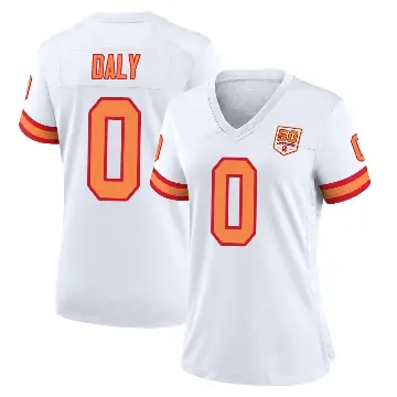 ＃0 Women's Scott Daly White Game Tampa Bay Buccaneers '76 50th Season Jersey