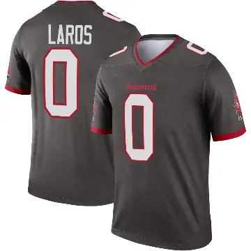 ＃0 Youth Aidan Laros Legend Tampa Bay Buccaneers Pewter Alternate Jersey