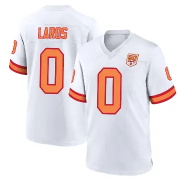 ＃0 Youth Aidan Laros White Game Tampa Bay Buccaneers '76 50th Season Jersey