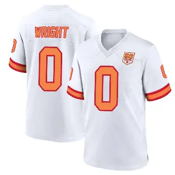 ＃0 Youth Javin Wright White Game Tampa Bay Buccaneers '76 50th Season Jersey