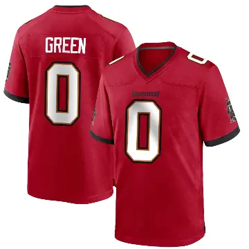 ＃0 Youth Josiah Green Red Game Tampa Bay Buccaneers Team Color Jersey