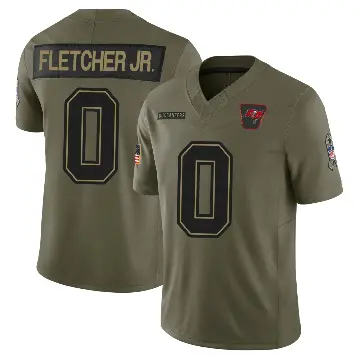 ＃0 Youth Kenny Fletcher Jr. Olive Limited Tampa Bay Buccaneers 2025 Salute to Service Jersey
