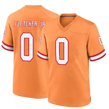 ＃0 Youth Kenny Fletcher Jr. Orange Game Tampa Bay Buccaneers Throwback Jersey