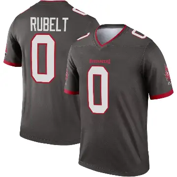 ＃0 Youth Paul Rubelt Legend Tampa Bay Buccaneers Pewter Alternate Jersey