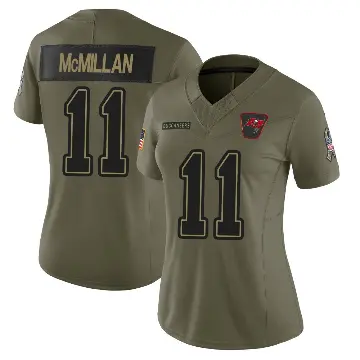 ＃11 Women's Jalen McMillan Olive Limited Tampa Bay Buccaneers 2025 Salute to Service Jersey