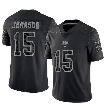 ＃15 Men's Tez Johnson Black Limited Tampa Bay Buccaneers Reflective Jersey