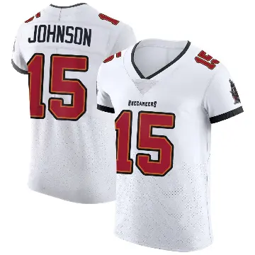 ＃15 Men's Tez Johnson White Elite Tampa Bay Buccaneers Vapor Jersey
