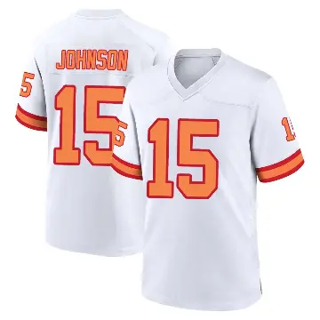 ＃15 Men's Tez Johnson White Game Tampa Bay Buccaneers '76 Jersey