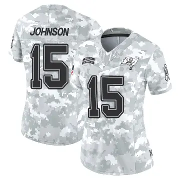 ＃15 Women's Tez Johnson Arctic Camo Limited Tampa Bay Buccaneers 2024 Salute to Service Jersey