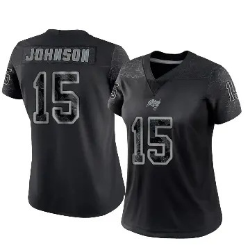 ＃15 Women's Tez Johnson Black Limited Tampa Bay Buccaneers Reflective Jersey