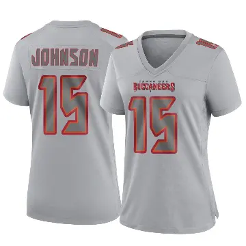 ＃15 Women's Tez Johnson Gray Game Tampa Bay Buccaneers Atmosphere Fashion Jersey