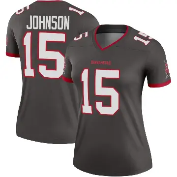 ＃15 Women's Tez Johnson Legend Tampa Bay Buccaneers Pewter Alternate Jersey
