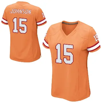 ＃15 Women's Tez Johnson Orange Game Tampa Bay Buccaneers Alternate Jersey