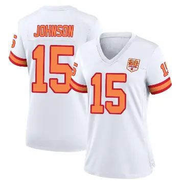 ＃15 Women's Tez Johnson White Game Tampa Bay Buccaneers '76 50th Season Jersey
