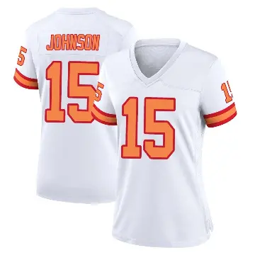 ＃15 Women's Tez Johnson White Game Tampa Bay Buccaneers '76 Jersey