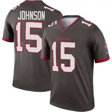 ＃15 Youth Tez Johnson Legend Tampa Bay Buccaneers Pewter Alternate Jersey