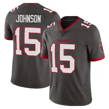 ＃15 Youth Tez Johnson Limited Tampa Bay Buccaneers Pewter Alternate Vapor Jersey