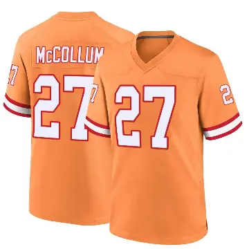＃27 Men's Zyon McCollum Orange Game Tampa Bay Buccaneers Throwback Jersey