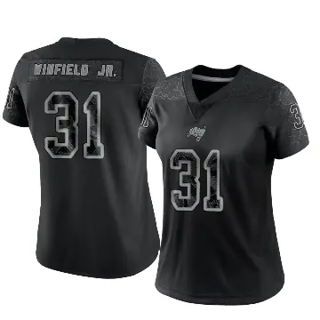 ＃31 Women's Antoine Winfield Jr. Black Limited Tampa Bay Buccaneers Reflective Jersey