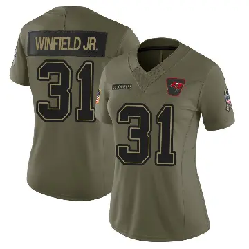 ＃31 Women's Antoine Winfield Jr. Olive Limited Tampa Bay Buccaneers 2025 Salute to Service Jersey