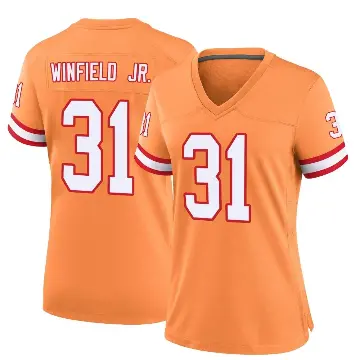 ＃31 Women's Antoine Winfield Jr. Orange Game Tampa Bay Buccaneers Throwback Jersey