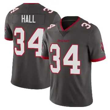 ＃34 Men's Bryce Hall Limited Tampa Bay Buccaneers Pewter Alternate Vapor Jersey