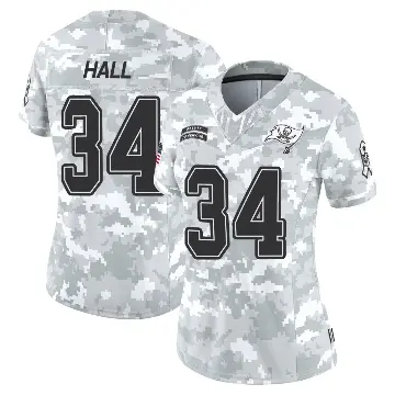 ＃34 Women's Bryce Hall Arctic Camo Limited Tampa Bay Buccaneers 2024 Salute to Service Jersey