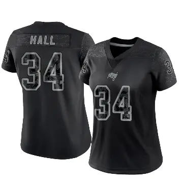 ＃34 Women's Bryce Hall Black Limited Tampa Bay Buccaneers Reflective Jersey