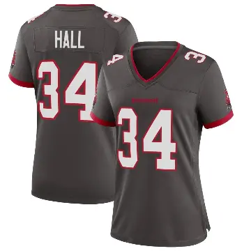 ＃34 Women's Bryce Hall Game Tampa Bay Buccaneers Pewter Alternate Jersey