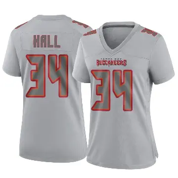 ＃34 Women's Bryce Hall Gray Game Tampa Bay Buccaneers Atmosphere Fashion Jersey