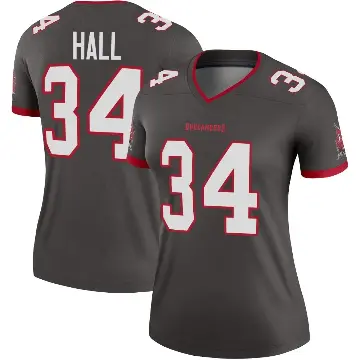 ＃34 Women's Bryce Hall Legend Tampa Bay Buccaneers Pewter Alternate Jersey