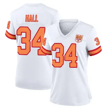 ＃34 Women's Bryce Hall White Game Tampa Bay Buccaneers '76 50th Season Jersey