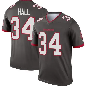 ＃34 Youth Bryce Hall Legend Tampa Bay Buccaneers Pewter Alternate Jersey