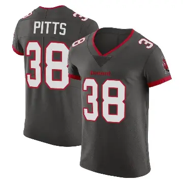＃38 Men's Derrek Pitts Elite Tampa Bay Buccaneers Pewter Alternate Vapor Jersey